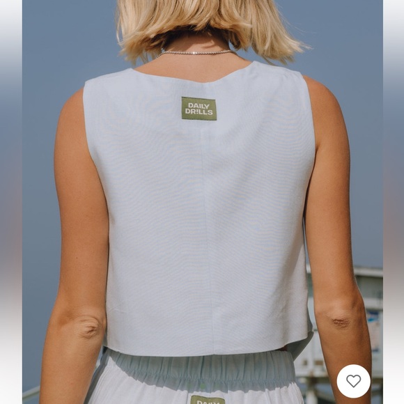 NWT Daily Drills Linen Resort SET Blue M/L - Picture 2 of 5